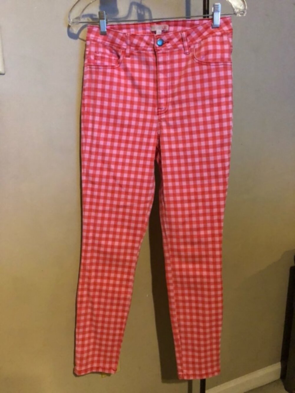 GB Gianni Bini Womens Pink Gingham Jeans Size 5